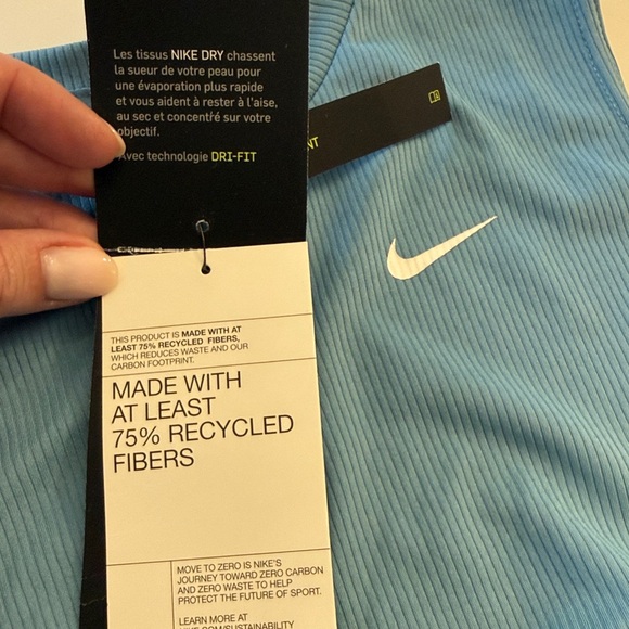 Nike Light Blue Ribbed Twist-Front Cropped Tank - Picture 3 of 6